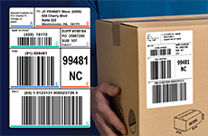 button to view GS1 128 shipping label information and order forms